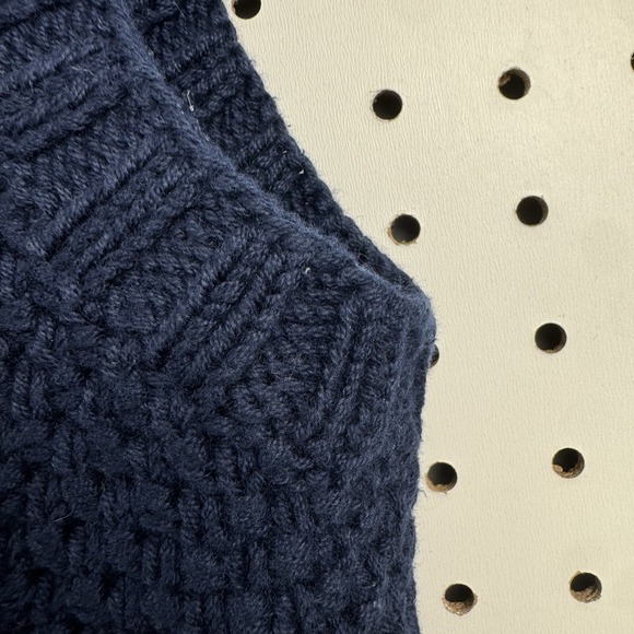 Vtg 90s Lizsport Hand Knit Argyle Sweater Vest‎ Blue Tan Burgundy Cotton M - Picture 13 of 16